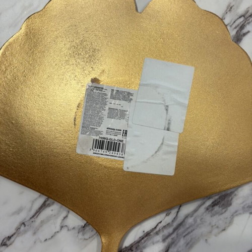 Ginkgo Biloba Decorative Tray like new, gold metallic finish