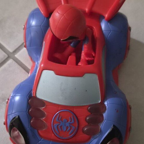 Spiderman toy vehicle with figure