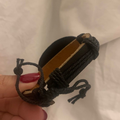 Leather bracelet new with adjustable cords handmade in Prague