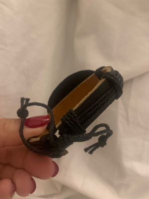 Leather bracelet new with adjustable cords handmade in Prague