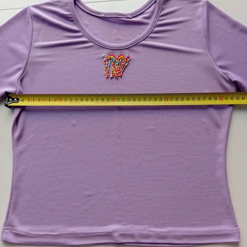 Purple t-shirt used with bead wear, size M