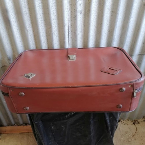 Vintage suitcase with zipper used, 60 x 40 x 16 cm