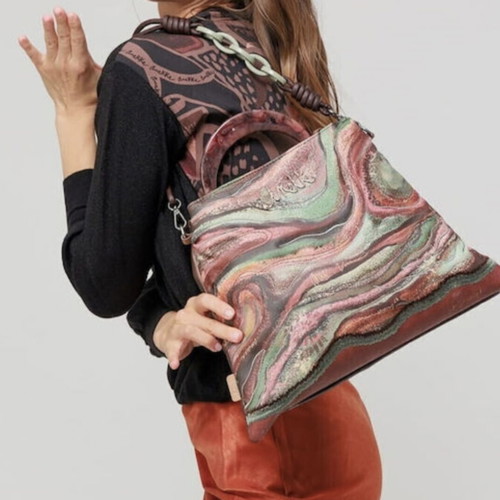 Anekke Shoulder Bag new, colorful with wooden handle