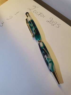 Handmade pen with liquid glass and sponge for screen new, black ink