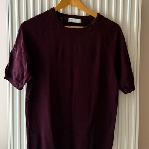 Tshirt Bershka Medium burgundy knit 100% cotton like new