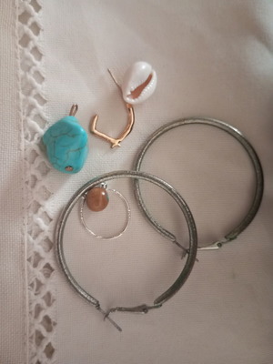 Earrings used, for crafts, two beads, one earring