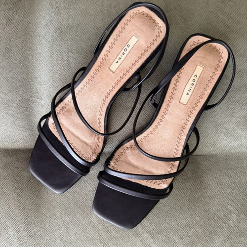 Corina leather low sandals like new, black size 39