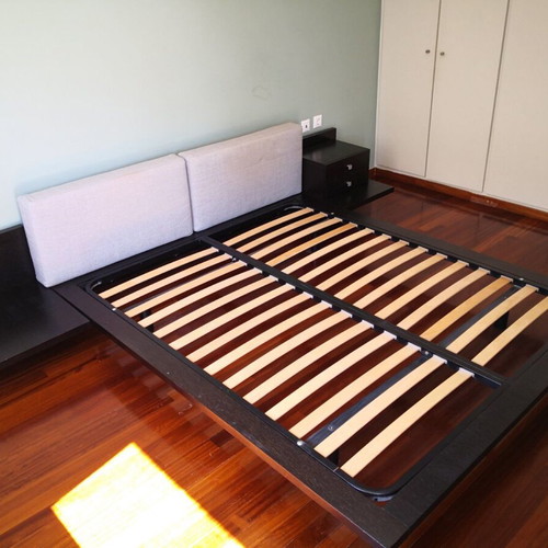 Double bed wenge with 2 nightstands and drawers like new