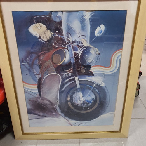 Framed large art print with sketch used