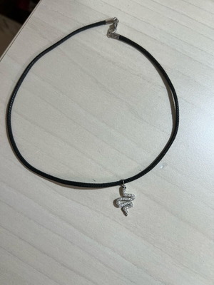 Choker with snake charm black stainless steel like new
