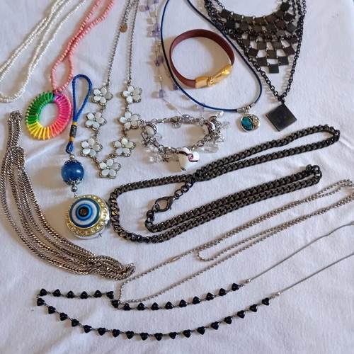 Package of used assorted bijou jewelry