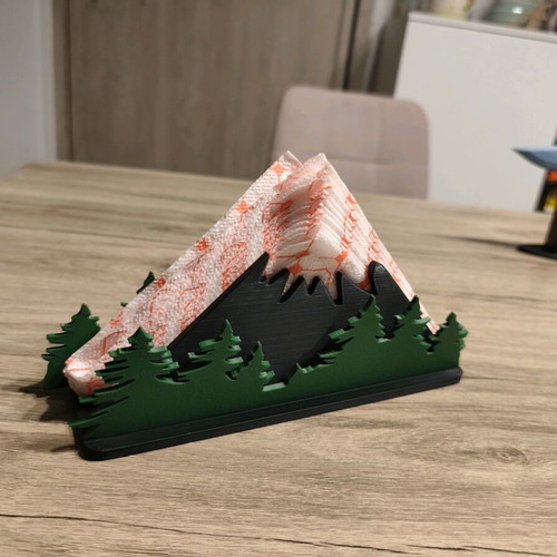 Mountain Forest 3D Art Design Handmade Napkin Holder new