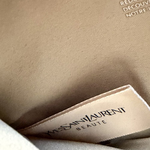 Yves Saint Laurent clutch bag, beige, new with tags