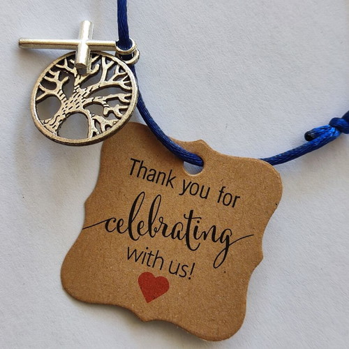 Martyrika baptism bracelets set of 67, handmade, blue and silver