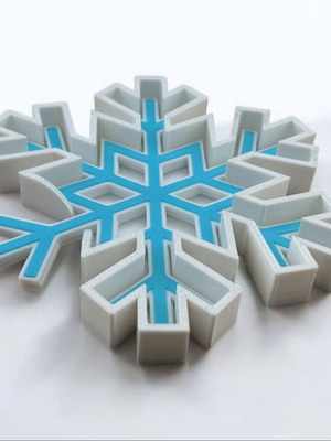 3D Printed Snowflake Coaster Set 6 Pieces with Stand made to order