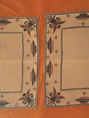 Vintage coffee towels used, set of two