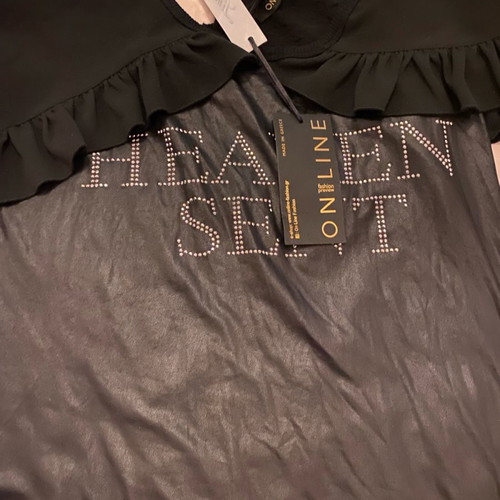 Women's blouse new with leather texture, size M-L, black