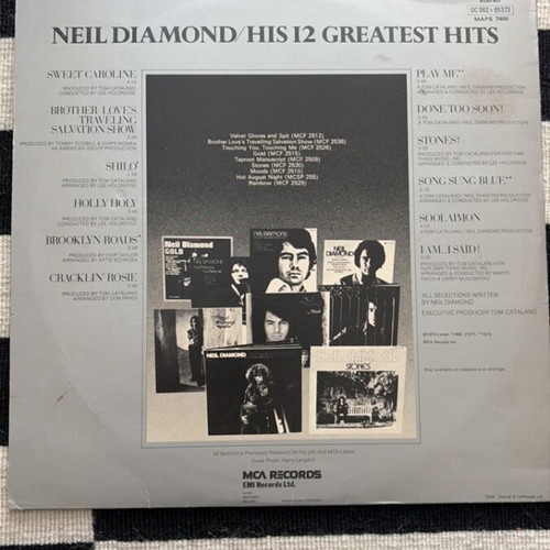 Neil Diamond Hits Greatest vinyl record used, rock