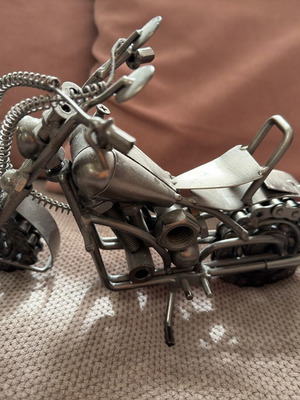 Handmade metal motorcycle art piece new