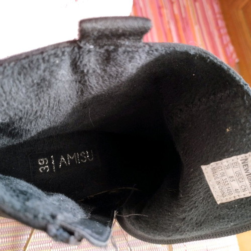 Amisu suede ankle boots like new, size 39, black