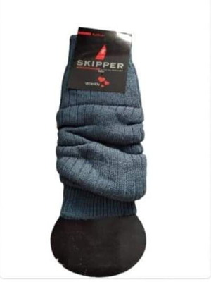 Women's leg warmers new, pack of 2, cotton petrol and black