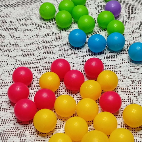 Plastic balls used, pack of 37, colorful for play areas