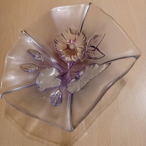 Crystal fruit bowl flowers vintage like new