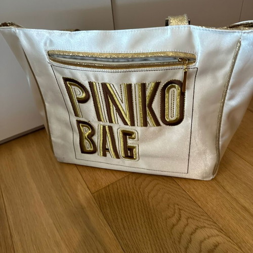 Pinko Doublefaced Shoulder Bag like new, beige and gold