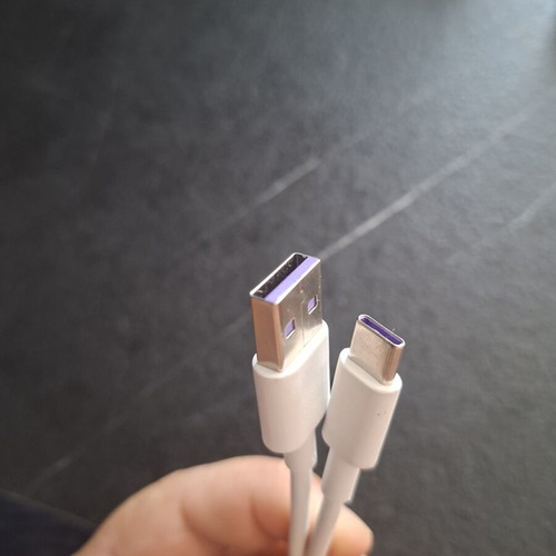 USB-A to USB-C charging and data cable, white, fast charge