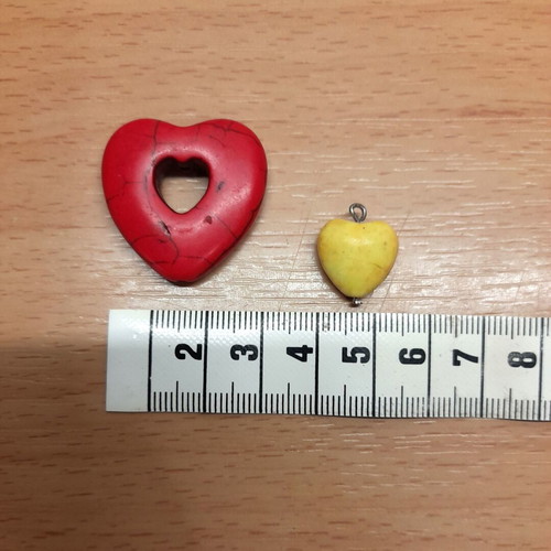 Haolite heart beads new in various colors
