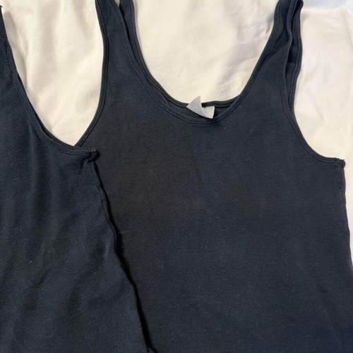 Set of 2 black tank tops with thick straps used, size S