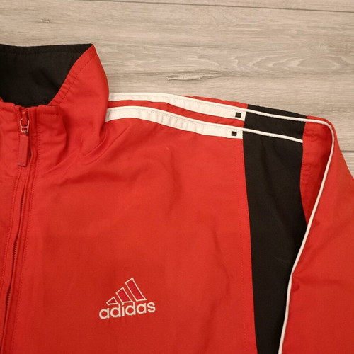 Adidas vintage jacket used, red with black panels