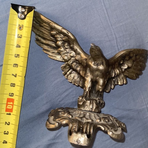 Vintage bronze decorative eagle statue, solid metal 500g