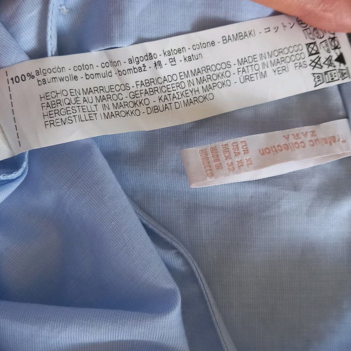 Zara cotton blouse in very loose fit, size XL, blue