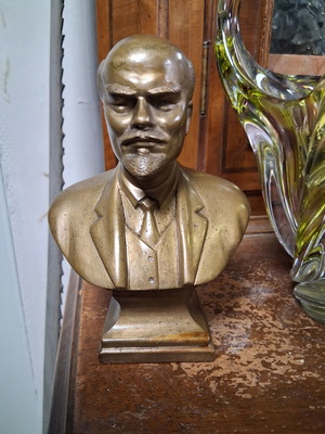 Lenin bronze bust used, solid old piece