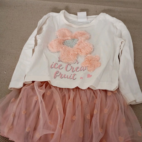 Children's skirt and blouse set used, pink shade