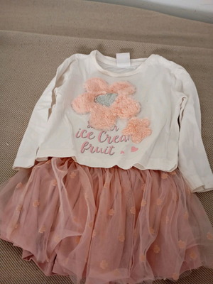 Children's skirt and blouse set used, pink shade