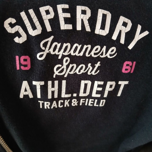Superdry hoodie jacket used, slim fit, size XS/S, blue and pink