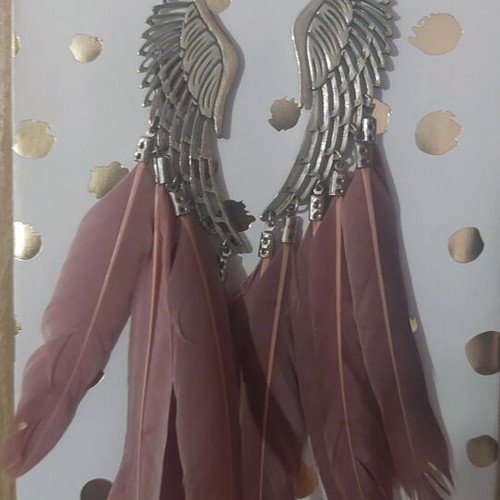 Earrings with feathers new