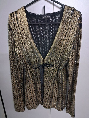 Bronze knitted evening cardigan like new, one size