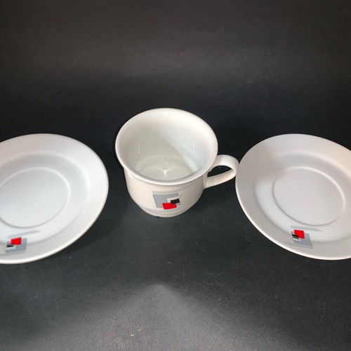 Ionia porcelain cup used with two saucers