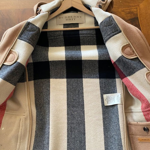 Burberry men's coat used, size Small, beige brown