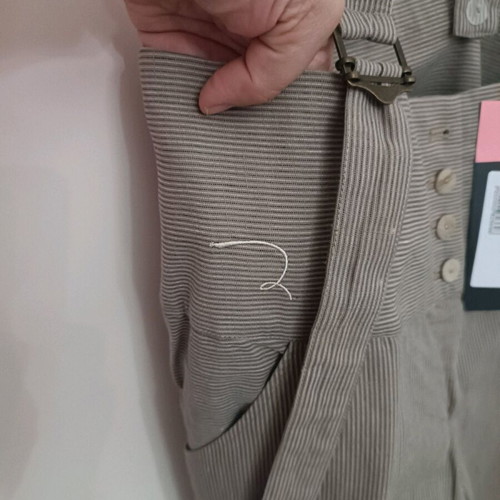 High-waisted pants with suspenders new, with tag