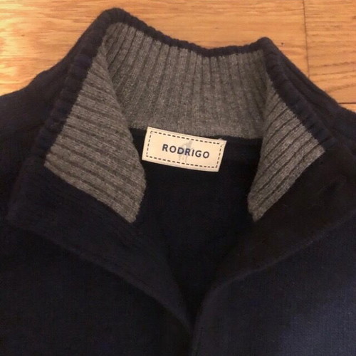 Rodrigo men's wool cardigan blue size 3XL
