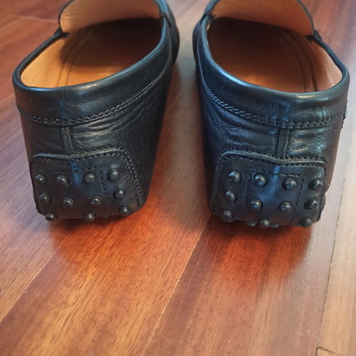 Tod's Ferrari men's loafers used, black matte leather, size 42.5-43