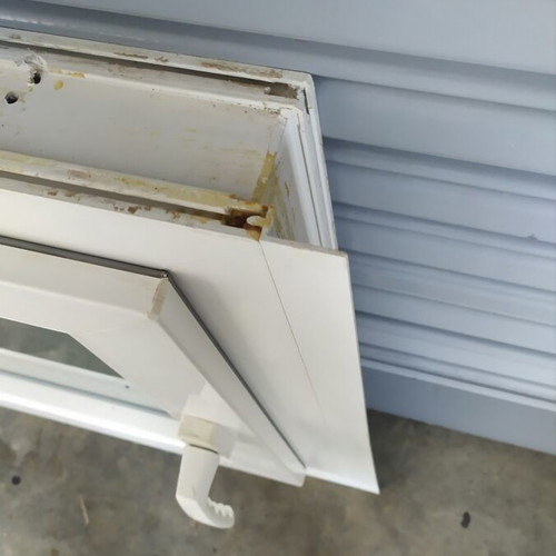 PVC window, frosted glass, 60x62 cm, no screen