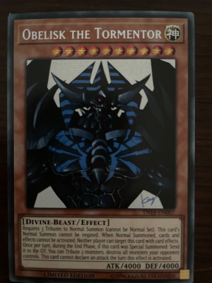 Obelisk the Tormentor Alt art like new with protective sleeve