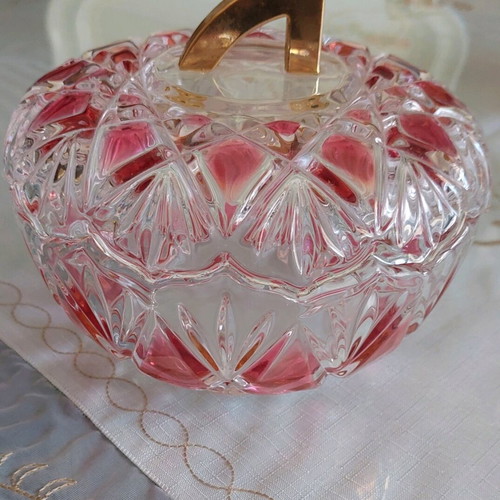 Vintage glass fondue pot like new, 12 cm height, 16 diameter