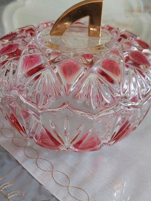 Vintage glass fondue pot like new, 12 cm height, 16 diameter