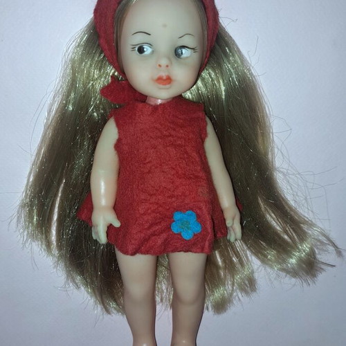 Vintage Greek doll 70s used, style Kehagia, 22 cm tall